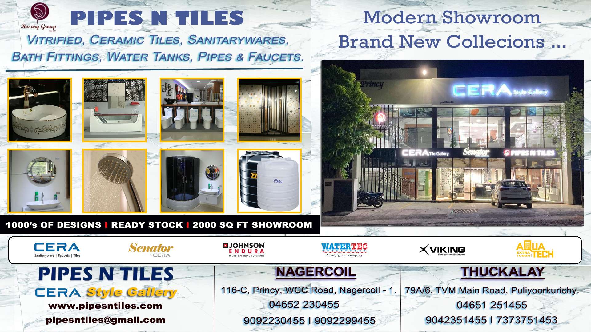 Pipes N Tiles Thuckalay Cera Style Gallery Nagercoil